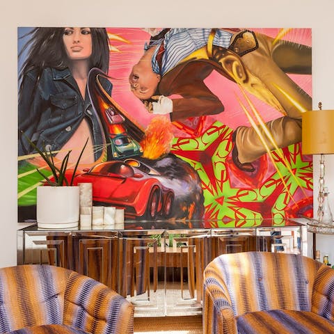 Admire the home's eclectic character