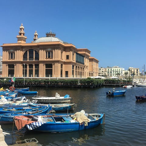 Explore cobbled streets and harbour-side walks in Bari