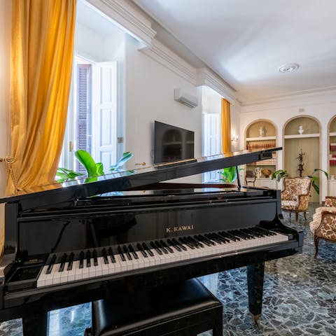 Show off your musical talents with a rendition on the piano