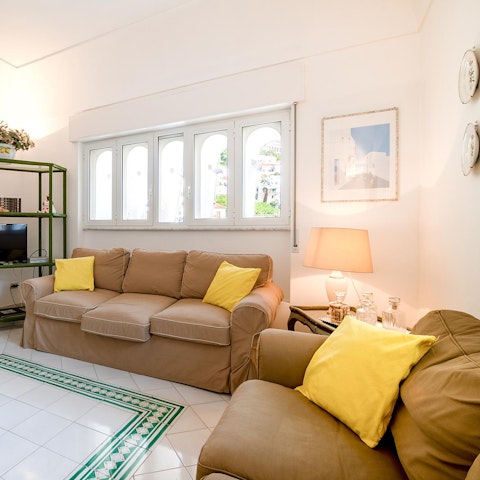 Curl up on the sofa after a day exploring the Amalfi