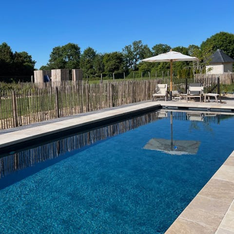 Start the day with a dip in the heated pool