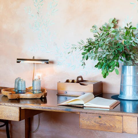 Catch up on work or start writing your novel at the charming desk
