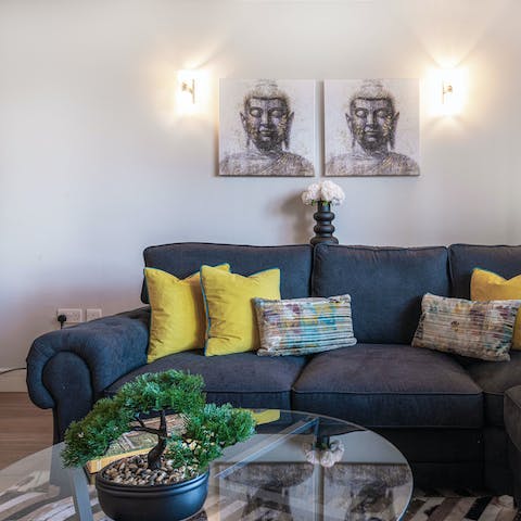 Sink into the sofa after a long day exploring central London