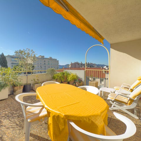 Enjoy balmy evenings on the private terrace