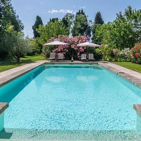 Cool off in the private pool