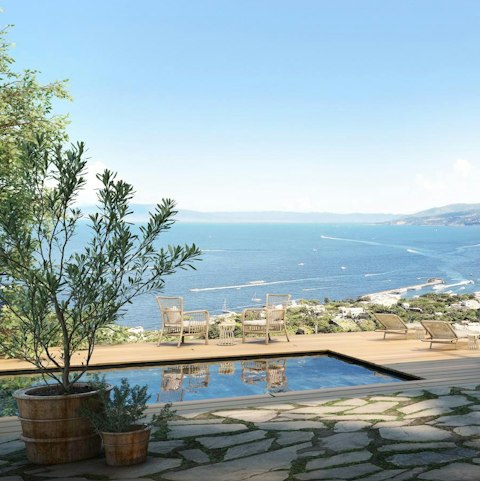 Cool off in the swimming pool with views as your backdrop