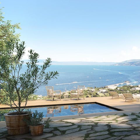 Cool off in the swimming pool with views as your backdrop