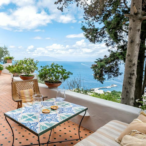 Sip Spritz and admire views of the Gulf of Sorrento