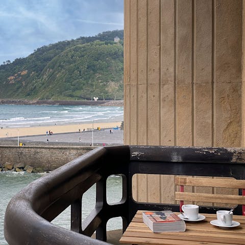 Enjoy the view from the private balcony