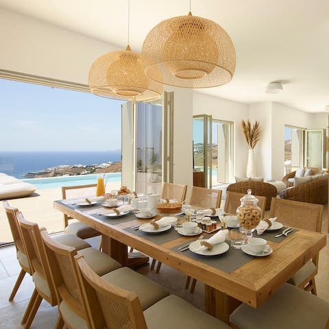 Serve up a delicious evening meal at the gorgeous dining table