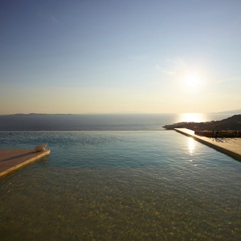 Make a splash in the glittering swimming pool on hot afternoons
