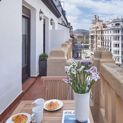 Sip your morning coffee from your private balcony overlooking the Gros neighbourhood