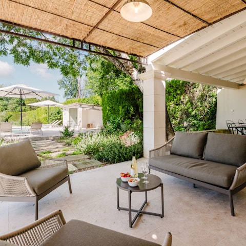 Enjoy a glass of local rosé out on the terrace