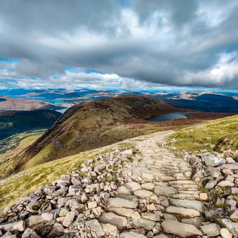 Explore Britain's highest mountin, Ben Nevis, a fifteen-minutes drive away