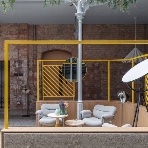 Kick back in the designer downstairs bar