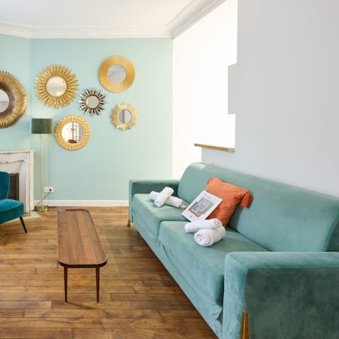 Put your feet up in the bright living space