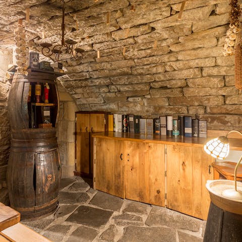 Pour yourself a drink from the whisky bar