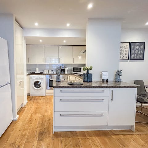 Rustle up a home-cooked meal in the modern kitchen