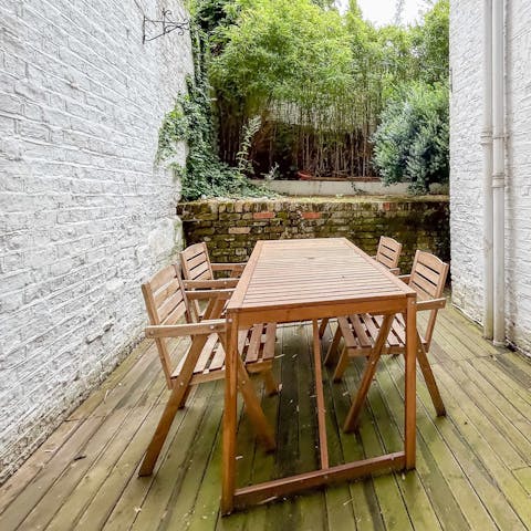Enjoy an evening tipple with loved ones on the private terrace