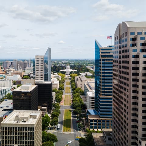 Drive into Sacramento for fantastic restaurants and walks along the river