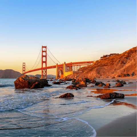 Take a day trip down to San Francisco and see the famous Golden Gate Bridge