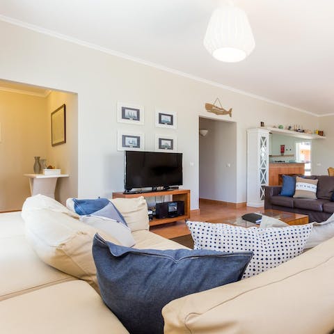 Make yourself at home in the cosy living space after a day exploring the Algarve