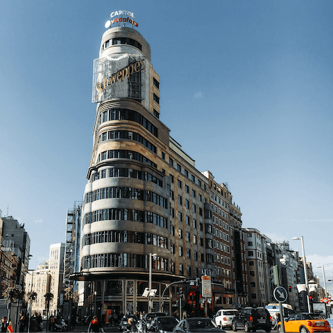 Browse the shops on nearby Gran Vía