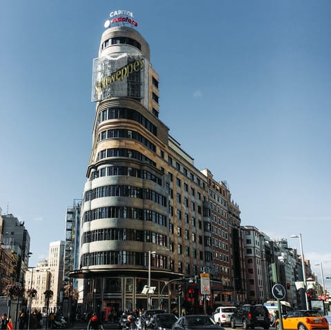 Browse the shops on nearby Gran Vía