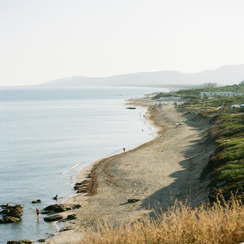 Visit nearby Valledoria for a day on the beach