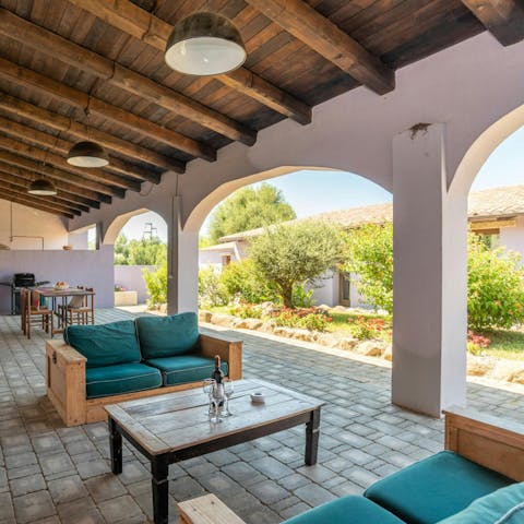 Enjoy dinner, drinks, and downtime on the terrace