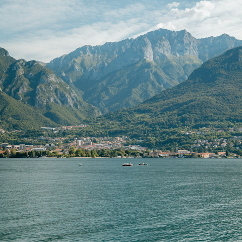 Hop on the ferry to explore towns along the lake