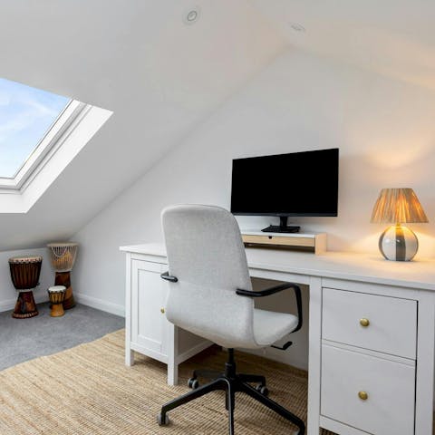 Log on and check emails or to plan your stay on the coast