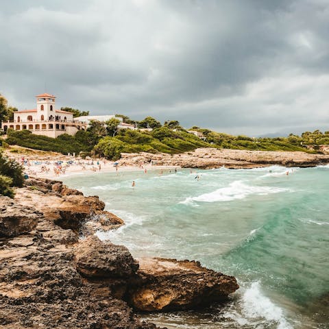 Catch some rays at Alcudia beach – a fifteen minute drive away
