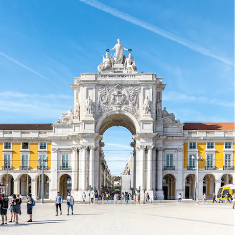 Soak up the lively atmosphere of Praça do Comércio, a short walk away