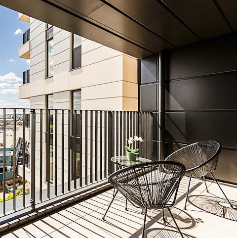 Wind down with evening drinks on the private balcony