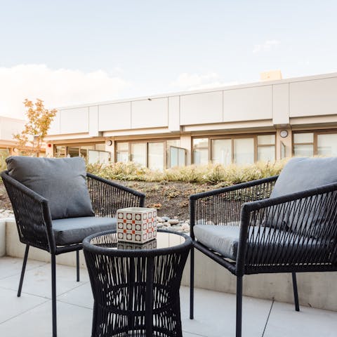Enjoy your morning coffee or evening sundowner on the private patio
