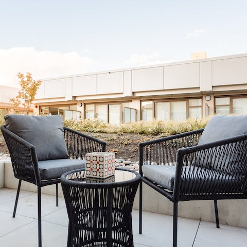 Enjoy your morning coffee or evening sundowner on the private patio