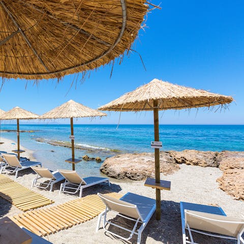 Sunbathe your day away on the exclusive private beach