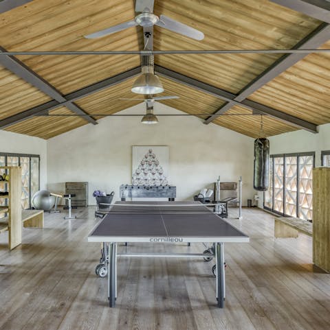 Challenge your friends to a game of table tennis