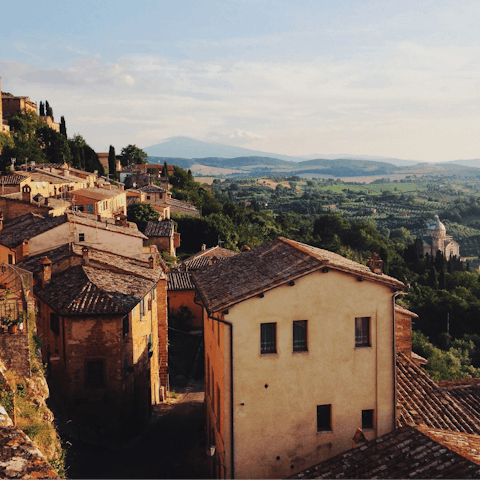 Visit the beautiful hilltop town of Montepulciano, less than twenty kilometres from your villa