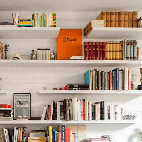 Pick an art book from the extensive collection for bedtime reading