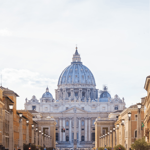 Stroll a couple of kilometres to see the dome of St Peter's Basilica