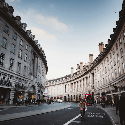Do some shopping on Regent Street, twenty minutes away