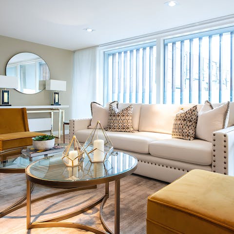 Kick back on the sofa with a glass of wine after a day spent sightseeing