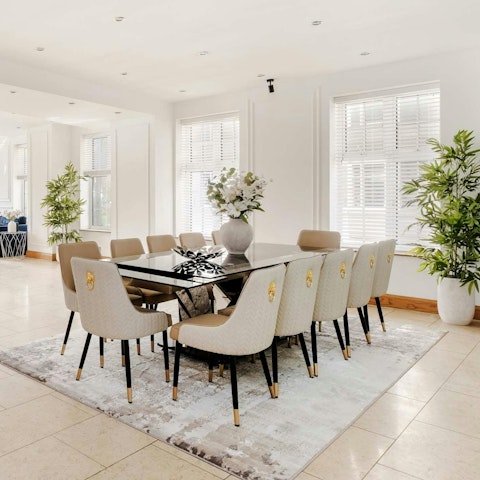 Enjoy a sociable meal at the dining table