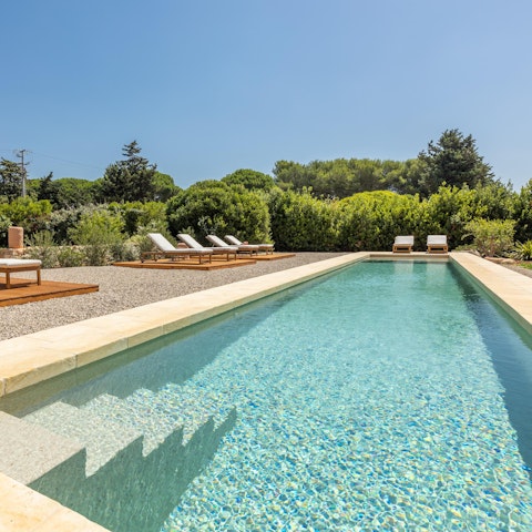 Splash around in the shared swimming pool