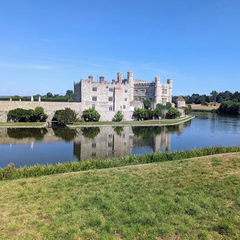 Visit Leeds Castle, less than a fifteen-minute drive away
