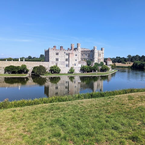 Visit Leeds Castle, less than a fifteen-minute drive away