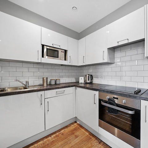 Cook up a homemade meal in the sleek kitchen when you're not out sampling the local dining scene