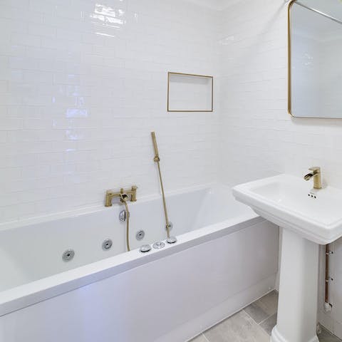 Soak in the jetted tub after a busy day exploring the local area